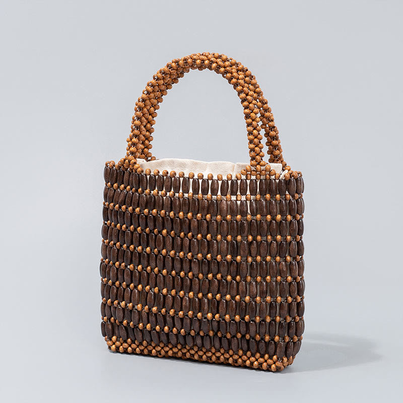 Nimara Ritual Hand-woven Wooden Beads Handbag