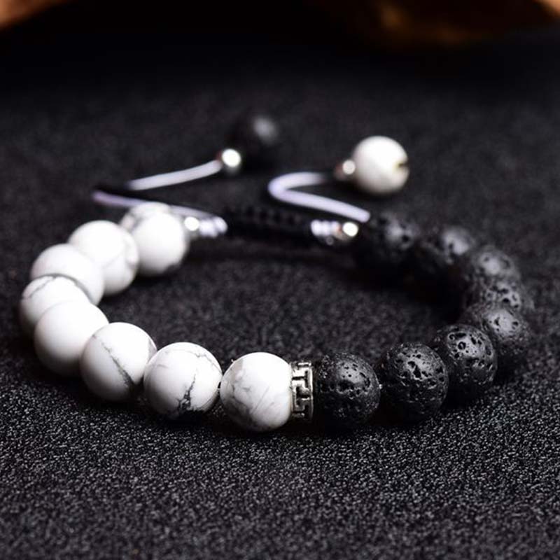 Nimara Ritual Yin Yang Lava Stone Protection Bracelet
