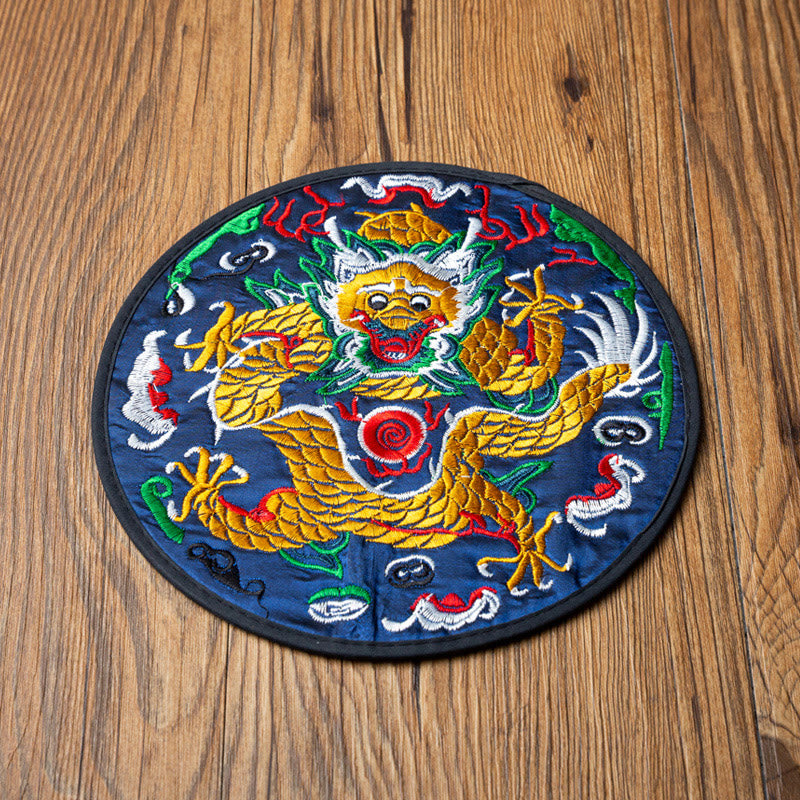 Nimara Ritual Dragon Embroidery Cup Mat Pad Tea Cup Coaster Kung Fu Tea Mat