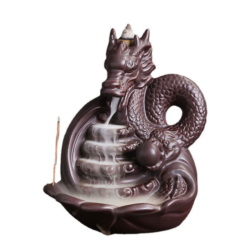 Nimara Ritual Dragon Pattern Success Ceramic Incense Burner Decoration