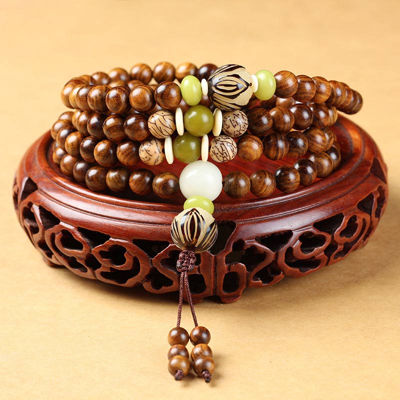 Nimara Ritual Tibetan Rosewood Mala Protection Calm Bracelet