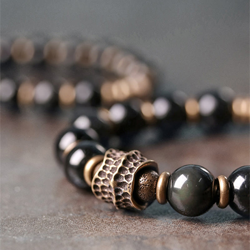 Nimara Ritual Rainbow Obsidian Copper Love Healing Bracelet