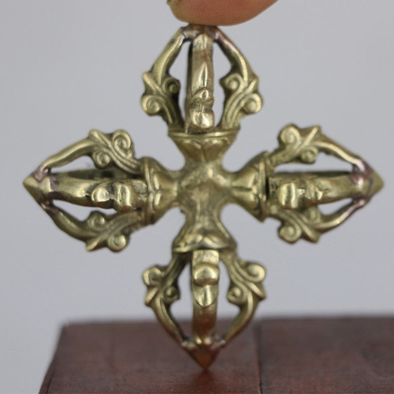 Nimara Ritual Nepal Handmade 5 Prong Double Dorje Copper Strength Vajra
