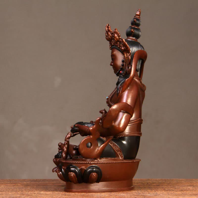 Nimara Ritual Yellow Jambhala Bodhisattva Figurine Compassion Copper Statue Home Office Decoration