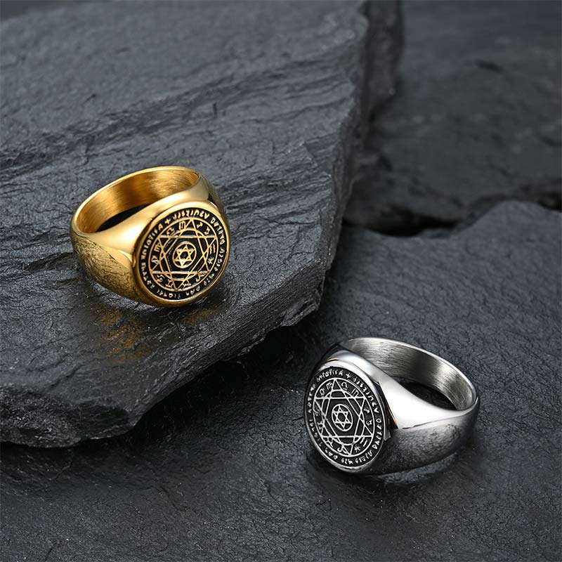 Nimara Ritual 12 Constellations of the Zodiac Star of David Protection Ring
