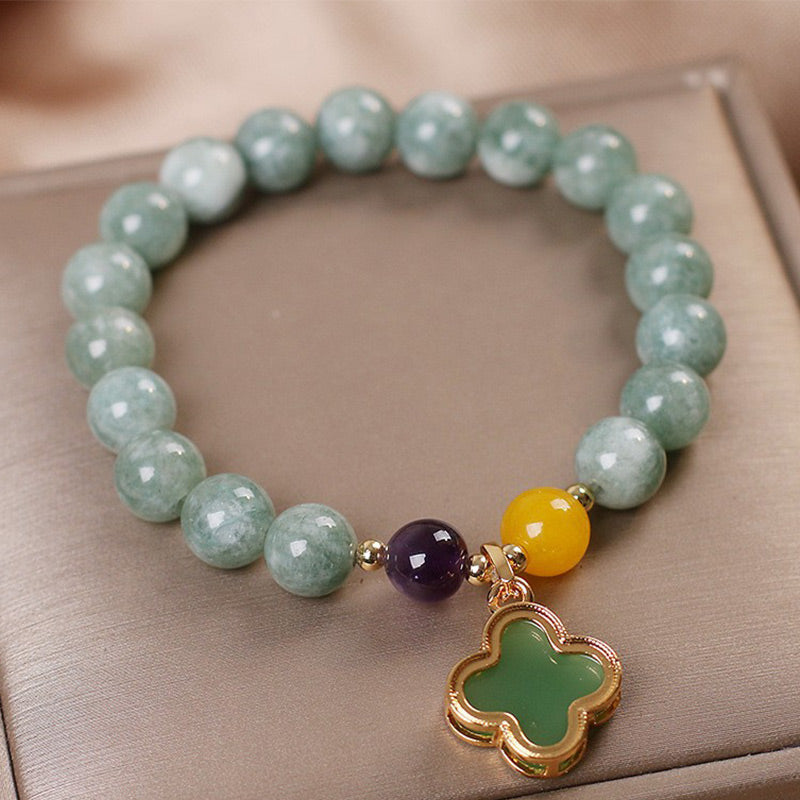 Nimara Ritual Jade Four Leaf Clover Luck Bracelet