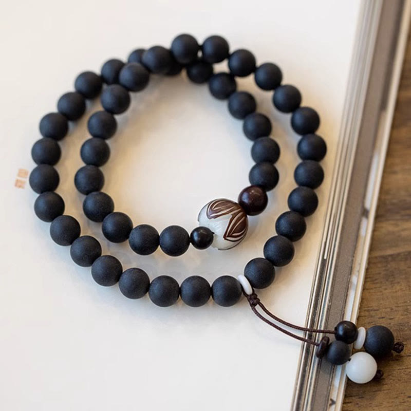 Nimara Ritual Tibetan Double Layer Cypress Bodhi Lotus Healing Bracelet
