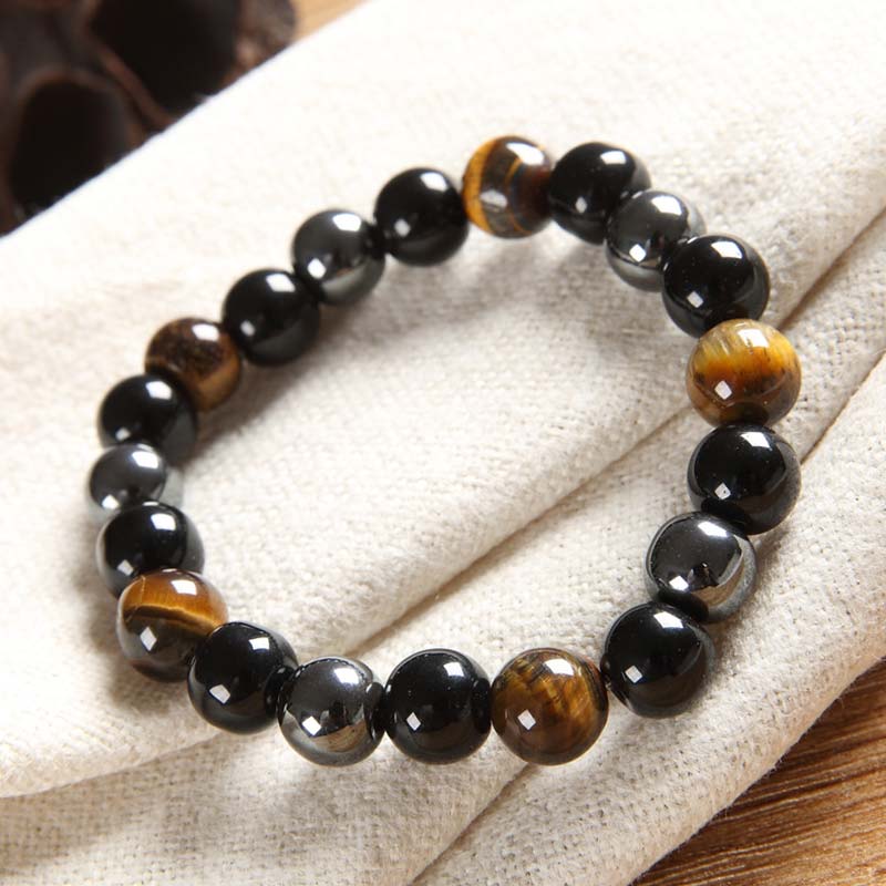 Nimara Ritual Tibetan Tiger's Eye Bracelet Necklace Set