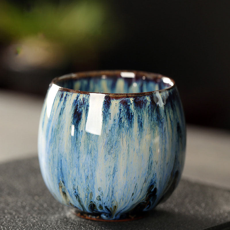 Nimara Ritual Simple Multicolored Kiln Change Chinese Jianzhan Ceramic Teacup Kung Fu Tea Cup 110ml