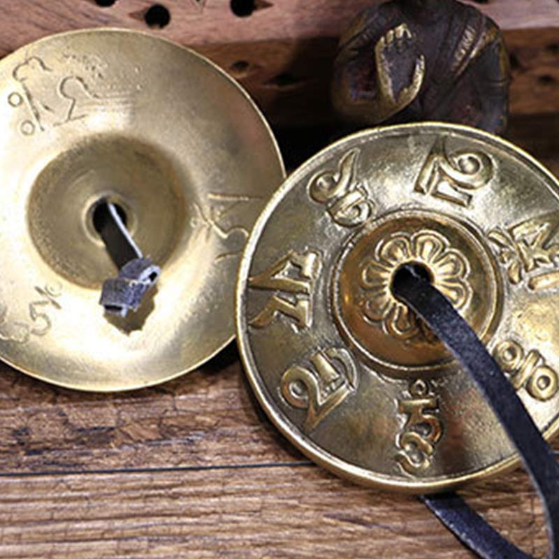 Nimara Ritual Tibetan Tingsha Bell Six True Words Dragon Copper Balance Decoration With Bag