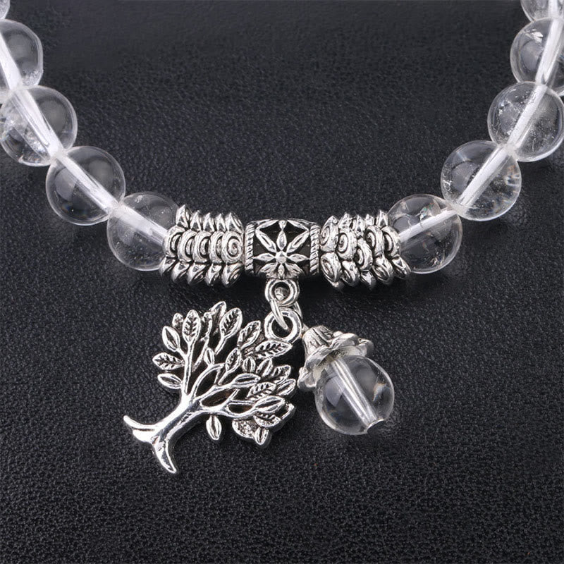 Nimara Ritual Natural Gemstone Tree of Life Lucky Charm Stretch Bracelet