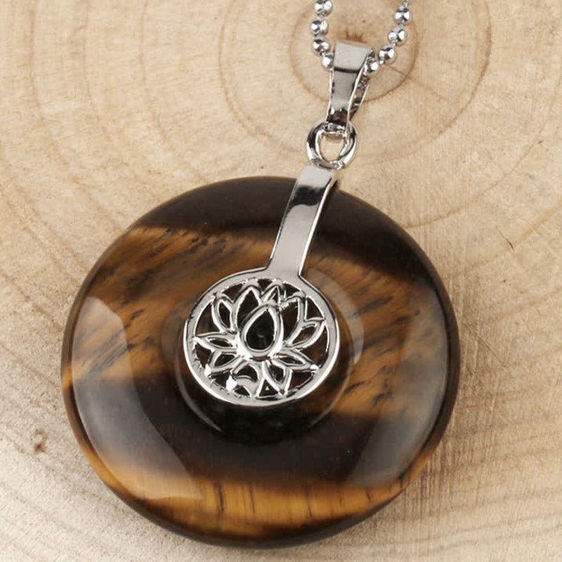 Nimara Ritual Various Crystal Amethyst Pink Crystal Lotus Healing Necklace Pendant