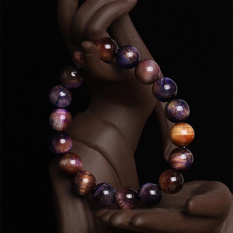 Nimara Ritual Natural Purple Tiger Eye Protection Strength Bracelet
