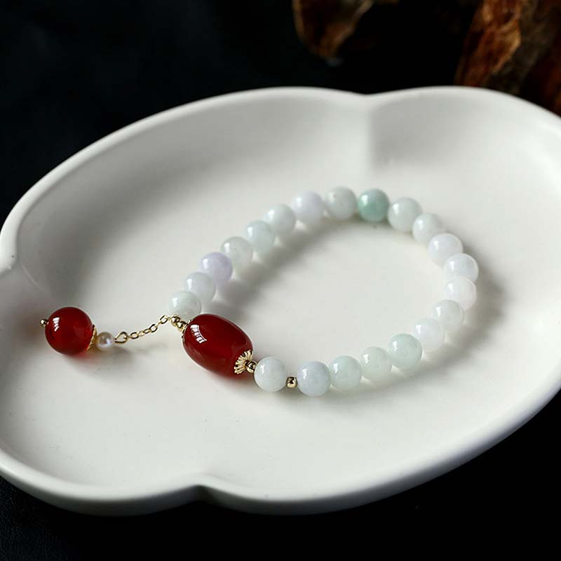 Nimara Ritual Natural White Jade Agate Protection Bracelet