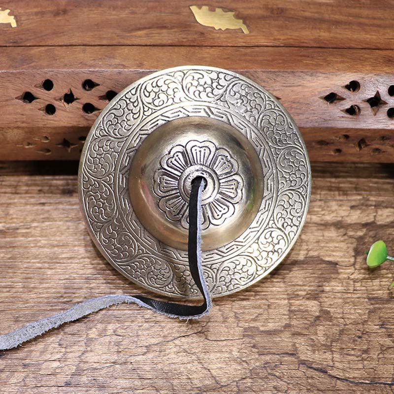 Nimara Ritual Tibetan Tingsha Bell Auspicious Cloud Six True Words Copper Wealth Decoration