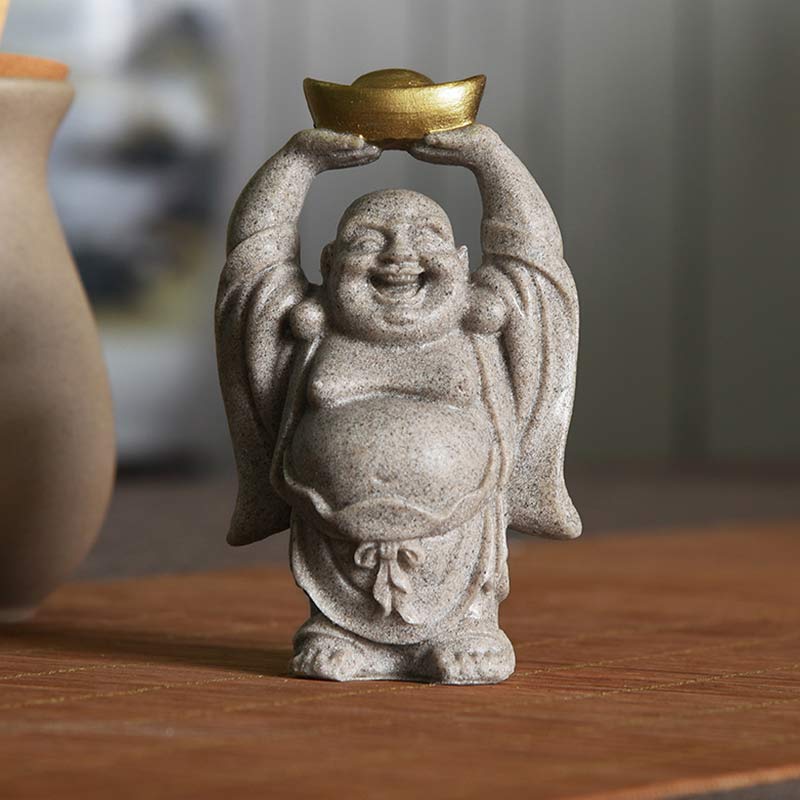 Nimara Ritual Laughing Buddha Resin Statue Blessing Home Decoration