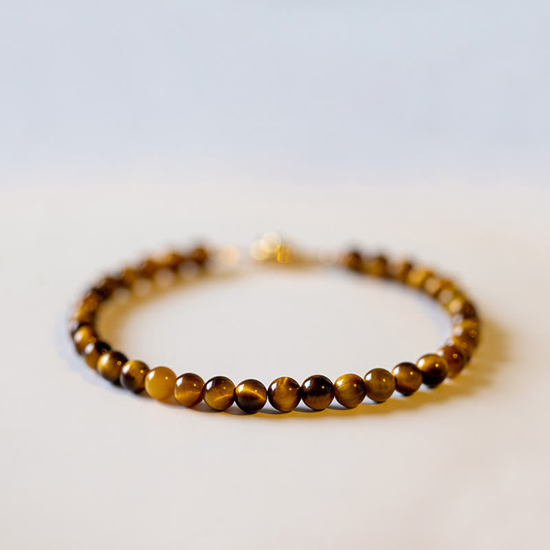 Nimara Ritual 14K Gold Plated Natural Tiger Eye Stone Courage Protection Bracelet