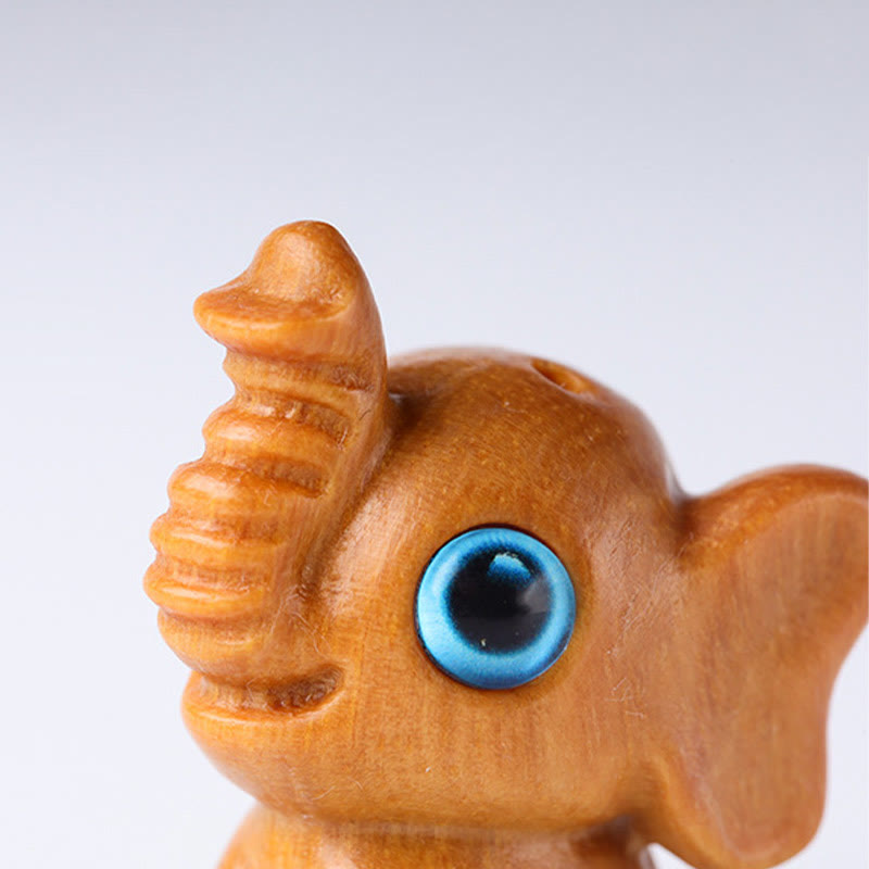 Nimara Ritual Sandalwood Small Leaf Red Sandalwood Green Sandalwood Lucky Mini Elephant Carved Protection Decoration
