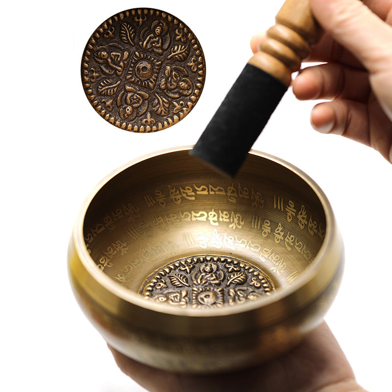 Nimara Ritual Tibetan Sound Bowl Handcrafted for Yoga Mindfulness and Meditation Singing Bowl Set