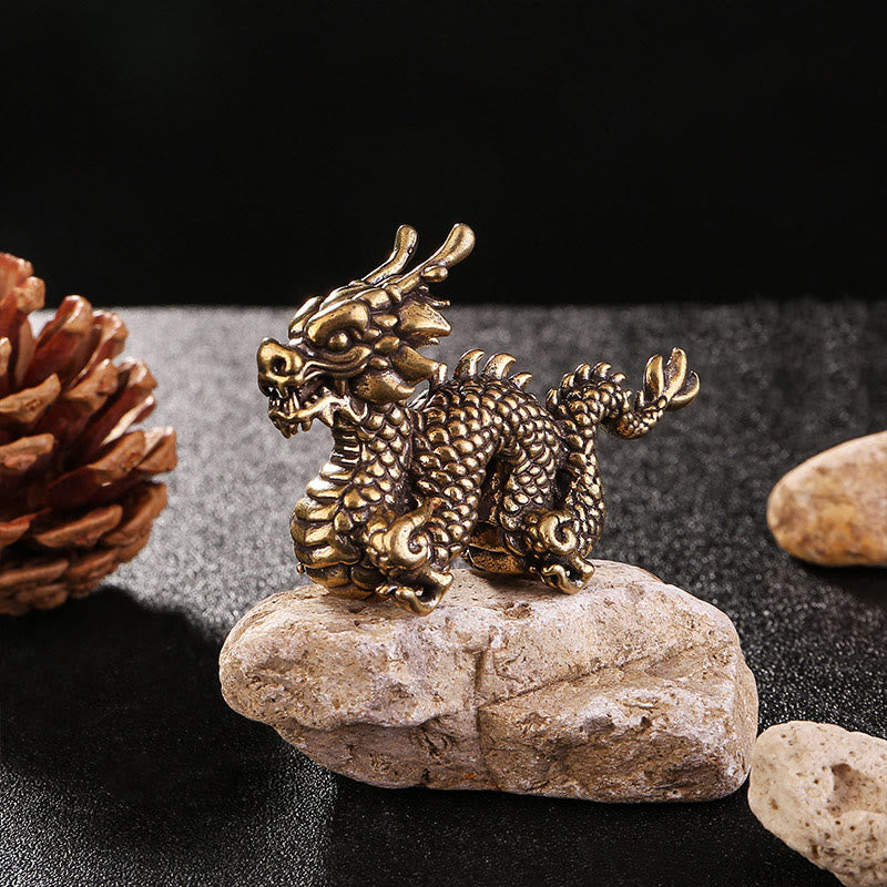 Nimara Ritual Year Of The Dragon Small Auspicious Brass Dragon Luck Success Home Decoration