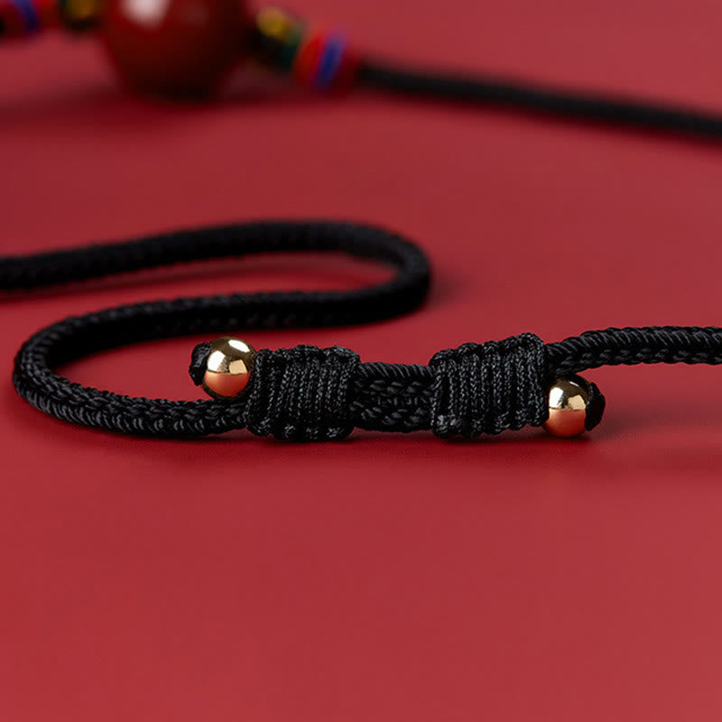 Nimara Ritual Cinnabar Bead Blessing String Necklace Pendant