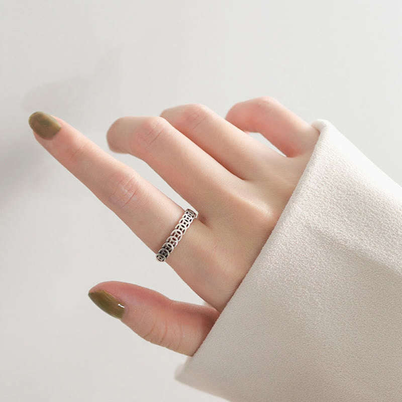 Nimara Ritual Vintage Copper Coin Design Luck Adjustable Ring