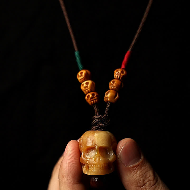 Nimara Ritual Tibetan Camel Bone Skull The Lord of the Corpse Forest Protection Necklace Pendant