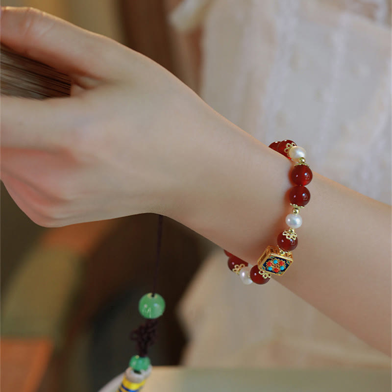 Nimara Ritual Red Agate Pearl Confidence Self-acceptance Bracelet
