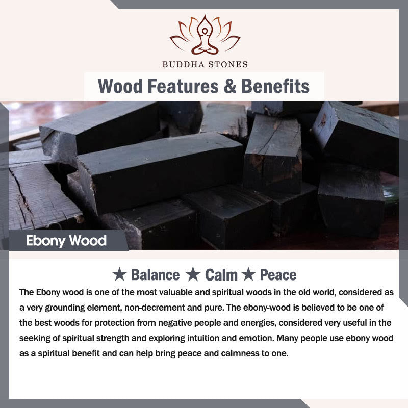 Nimara Ritual Ebony Wood Cute Cat Bodhi Seed Paw Claw Square Beads Calm Bracelet