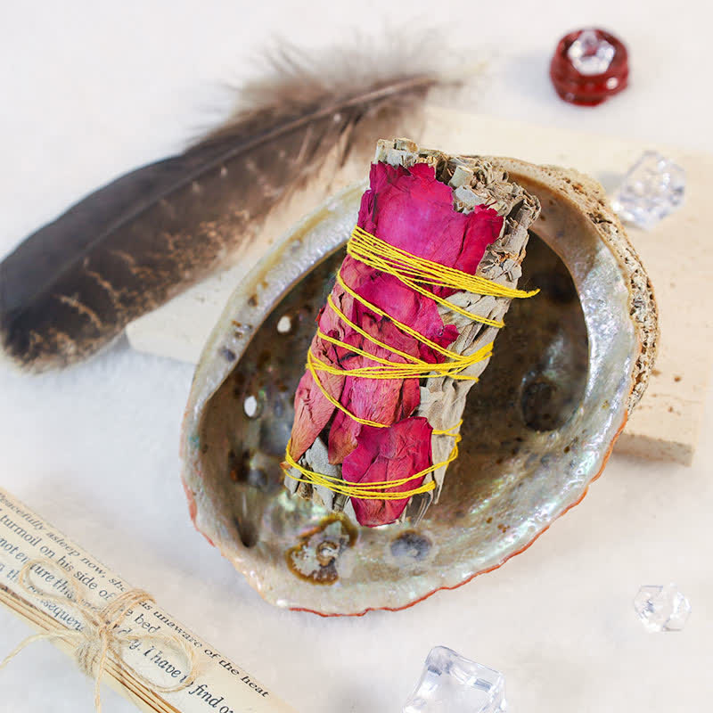 Nimara Ritual Colorful Daisy Red Rose Flowers Smudge Stick for Home Cleansing Incense Healing Meditation Smudge Sticks Rituals Set