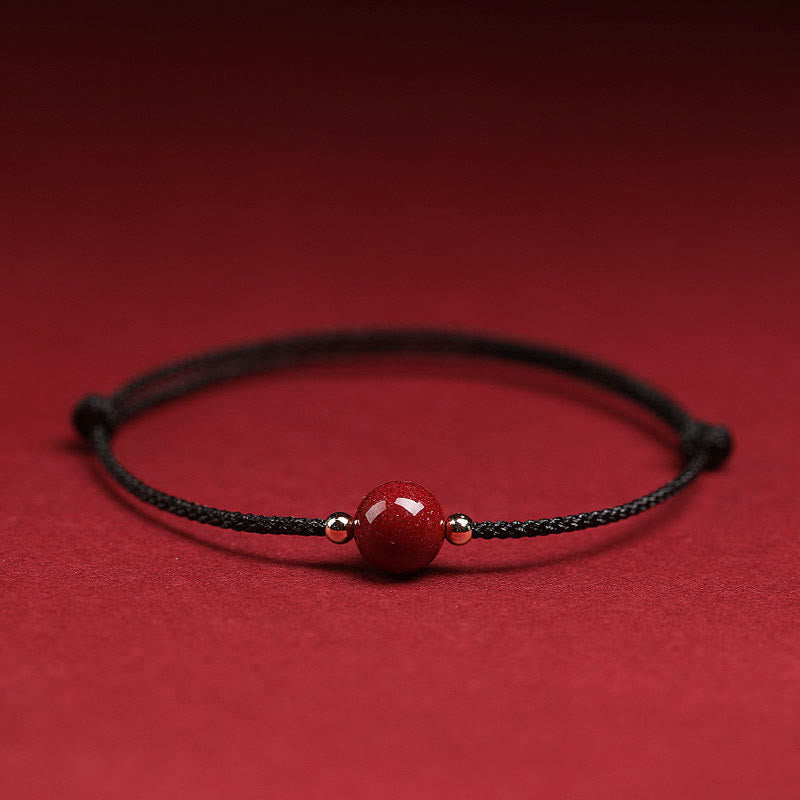 Nimara Ritual Natural Lucky Cinnabar Bead Blessing String Bracelet Anklet
