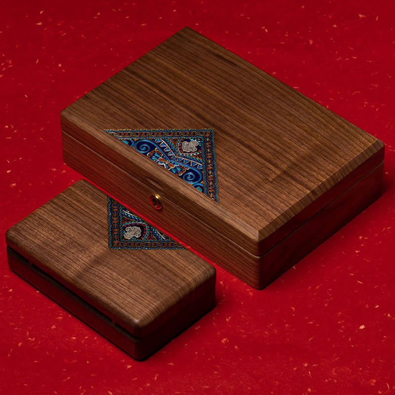 Nimara Ritual Vintage Handmade Black Walnut Wood Jewelry Storage Box Wooden Gift Box