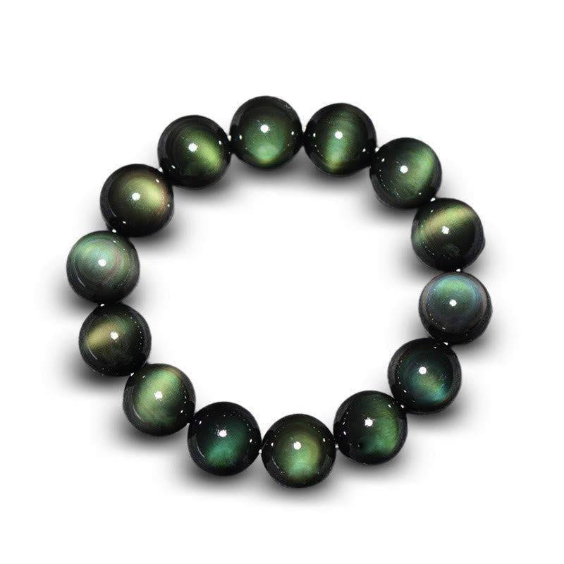 Nimara Ritual Natural Green Eye Obsidian Wealth Bracelet
