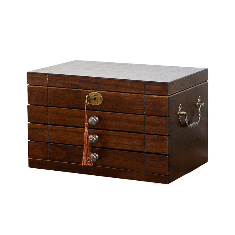 Nimara Ritual Retro Solid Wood Jewelry Box Four-Layer Wooden Jewelry Storage Box