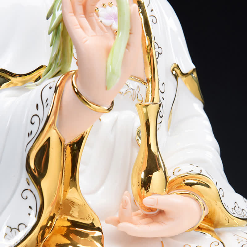 Nimara Ritual Chenrezig Bodhisattva Avalokitesvara Success Ceramic Statue Home Decoration