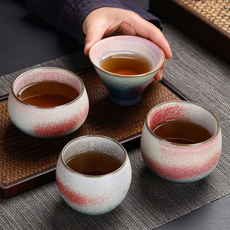 Nimara Ritual Retro Red Gradient Kiln Change Ceramic Teacup Kung Fu Tea Cup