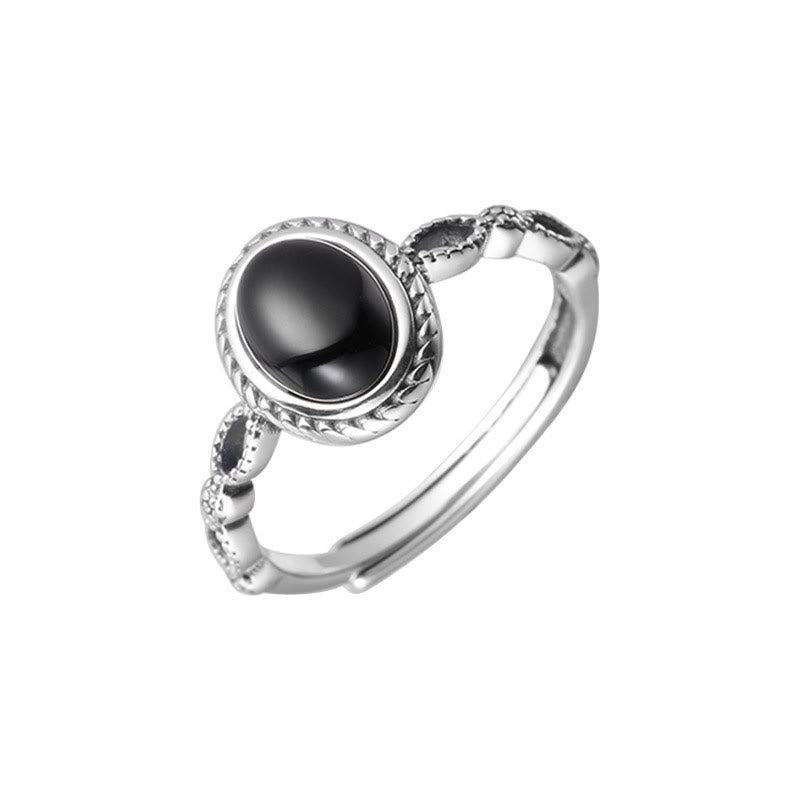 Nimara Ritual 925 Sterling Silver Black Onyx Fortune Ring