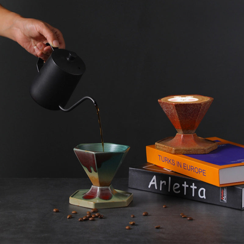 Nimara Ritual Hexagon Design Ceramic Tea Coffee Mug Coffee Cup With Base 170ml