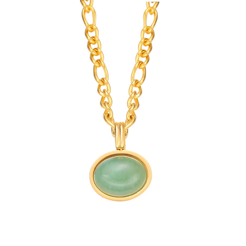 Nimara Ritual Oval Turquoise Strength Titanium Steel Necklace Pendant
