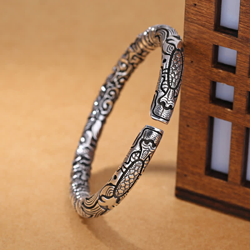 Nimara Ritual Dragon Head Carved Luck Bracelet Bangle
