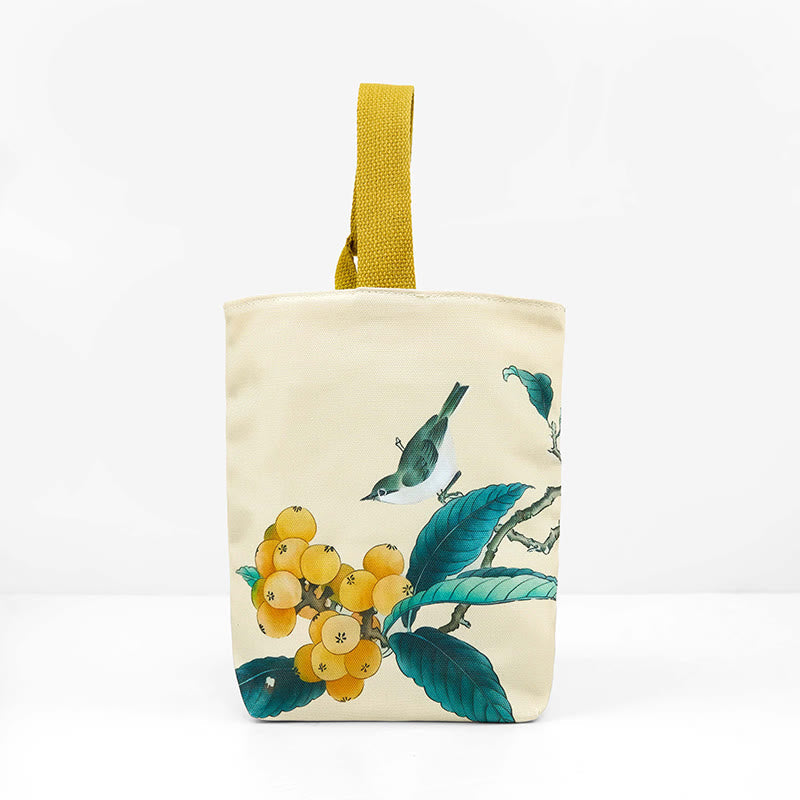 Nimara Ritual Loquat Bird Canvas Handbag