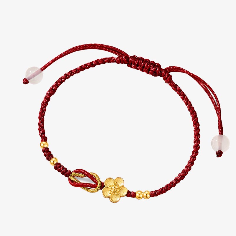 Nimara Ritual Handmade 925 Sterling Silver Cherry Blossoms Sakura Chalcedony Luck Bracelet