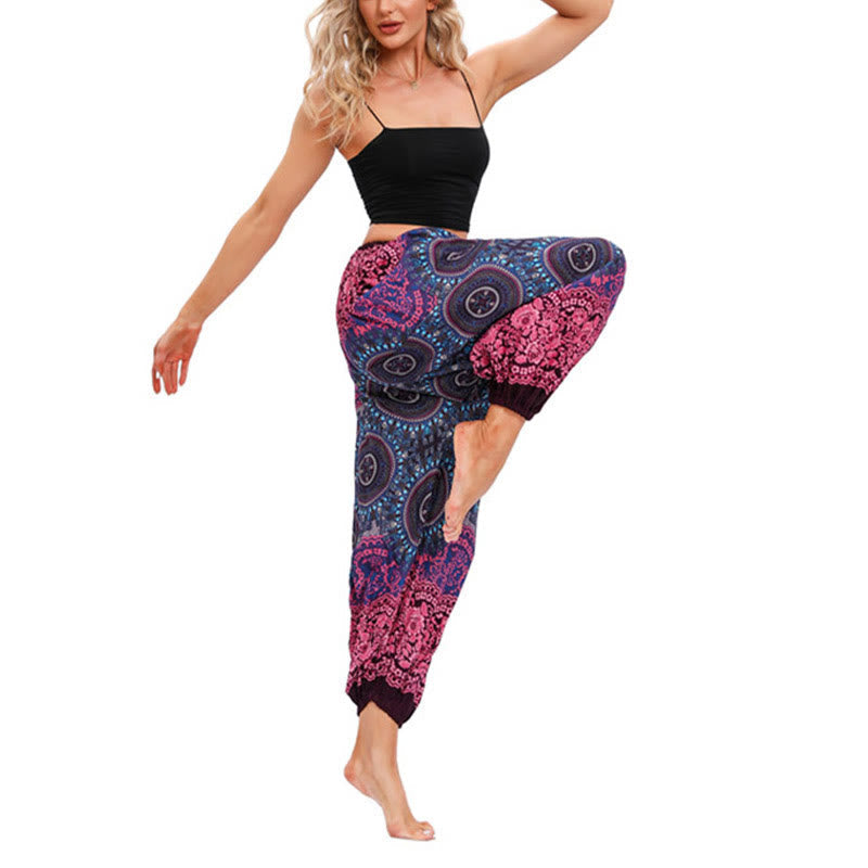 Nimara Ritual Casual Loose Compass Pattern Harem Trousers Women's Yoga Pants