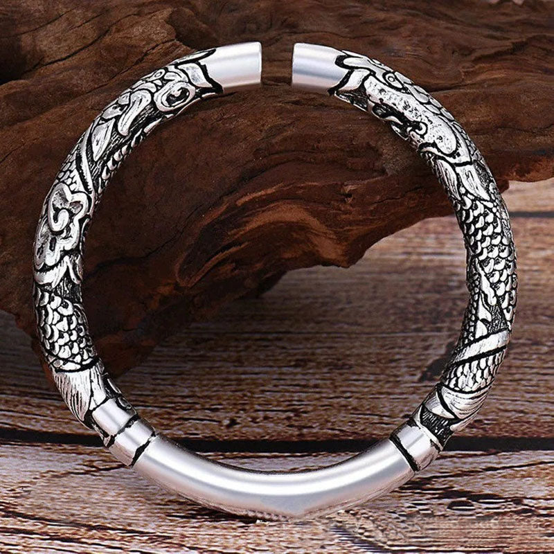 Nimara Ritual Dragon Auspicious Clouds Luck Protection Bracelet Adjustable Bangle