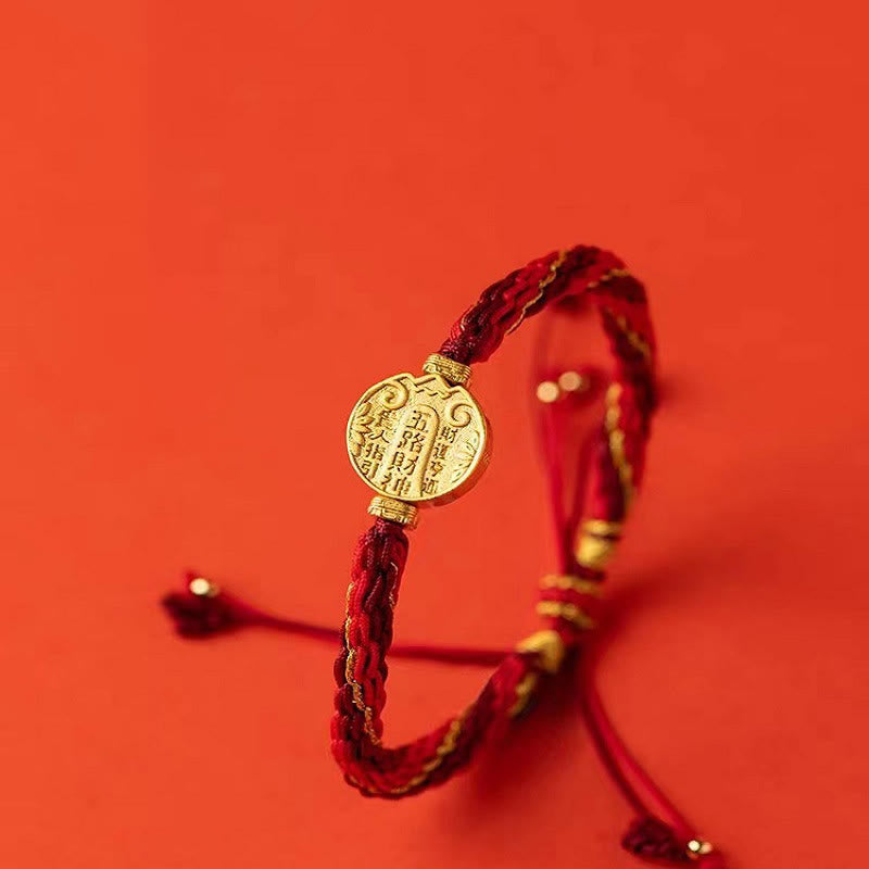 Nimara Ritual Five Directions Gods of Wealth Handmade Reincarnation Knot Protection String Braid Bracelet