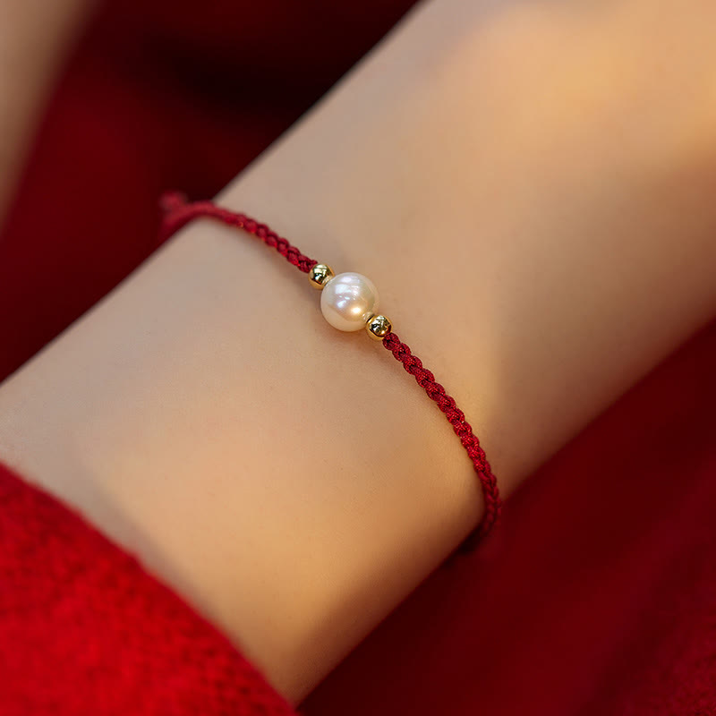 Nimara Ritual Natural Pearl Bead Luck Braid String Bracelet