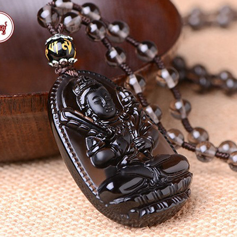 Nimara Ritual Chinese Zodiac Obsidian Protection Necklace