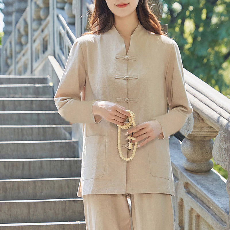 Nimara Ritual Spiritual Zen Practice Yoga Meditation Prayer Uniform Cotton Linen Clothing Women's Set