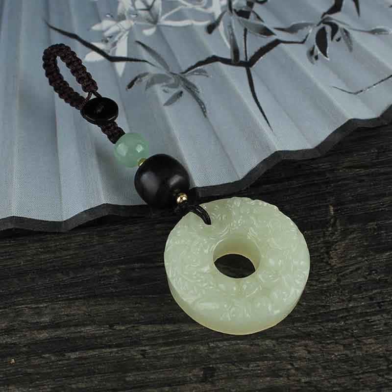 Nimara Ritual PiXiu Jade Peace Buckle Abundance Wealth Key Chain