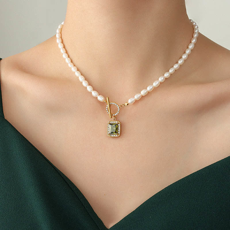 Nimara Ritual Pearl Zircon Wealth Charm Necklace Pendant